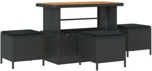 vidaXL Zestaw 12 Elementów Sof Ogrodowych z Poduszkami Czarny Polirattan Akacja, vidaXL 2-osobowa Sofa Ogrodowa z Miejscem do Przechowywania i Poduszkami Czarny Polirattan, vidaXL Zestaw 3 Elementowy do Jadalni Ogrodowej z Poduszkami Czarny Polirattan Ak 7