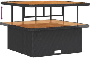 vidaXL 11-elementowy zestaw kanap z poduszkami - czarny rattan, vidaXL 3-elementowy zestaw jadalny z poduszkami - czarny rattan 10