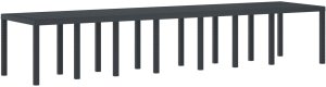 Zestaw jadalniany do ogrodu vidaXL 17 elementów z poduszkami Antracytowy Rattan syntetyczny, Stół ogrodowy vidaXL Antracytowy 250x100x73 cm Rattan syntetyczny, Stół ogrodowy vidaXL Antracytowy 150x100x73 cm Rattan syntetyczny, Krzesła ogrodowe vidaX 3