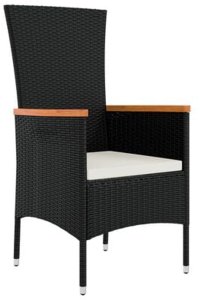 vidaXL 5-częściowy zestaw ogrodowy z poduszkami  z czarnego polirattanu 8