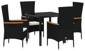 vidaXL 5-częściowy zestaw do jadalni ogrodowej z poduszkami szary polirattan 3