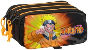 Piórnik Potrójny Naruto 21,5 x 10 x 8 cm Czarny Pomarańczowy 1
