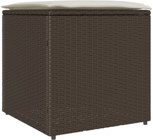 Skrzynia ogrodowa vidaXL Skrzynka do przechowywania na zewnątrz Brązowa i Kremowa Rattan 2