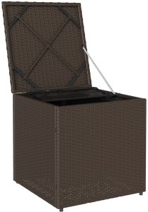 Skrzynia ogrodowa vidaXL Skrzynka do przechowywania na zewnątrz Brązowa i Kremowa Rattan 4