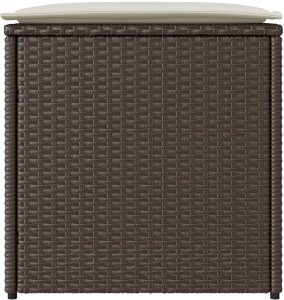 Skrzynia ogrodowa vidaXL Skrzynka do przechowywania na zewnątrz Brązowa i Kremowa Rattan 6