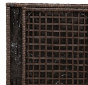 Skrzynia ogrodowa vidaXL Skrzynka do przechowywania na zewnątrz Brązowa i Kremowa Rattan 10