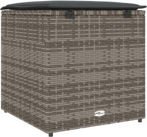 Skrzynia ogrodowa vidaXL Skrzynia do przechowywania na zewnątrz Szara i ciemnoszara Rattan 7