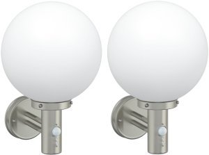 Kinkiet vidaXL Kinkiety z czujnikiem 2 szt. Srebrny Stal nierdzewna IP44 2