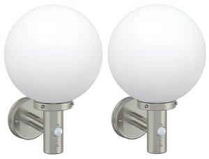 Kinkiet vidaXL Kinkiety z czujnikiem 2 szt. Srebrny Stal nierdzewna IP44 3