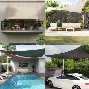 vidaXL Żagiel przeciwsłoneczny, 160 g/m, jasnoszary, 3x3x3 m, HDPE 1
