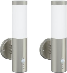 Kinkiet vidaXL Zewnętrzna Lampa Ścienna z Czujnikiem 2 szt. Srebrna stal nierdzewna IP44 2
