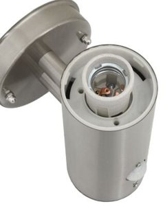 Kinkiet vidaXL Zewnętrzna Lampa Ścienna z Czujnikiem 2 szt. Srebrna stal nierdzewna IP44 10