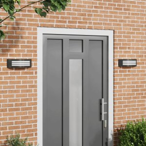 vidaXL Kinkiet zew.  2 szt. Czarny stal nierdzewna IP44 1