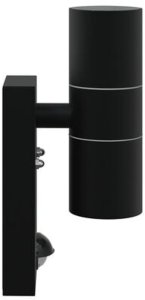 Kinkiet vidaXL Zewnętrzne lampy ścienne z czujnikiem, 2 sztuki, czarna stal nierdzewna IP44 6