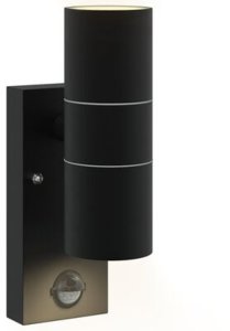 Kinkiet vidaXL Zewnętrzne lampy ścienne z czujnikiem, 2 sztuki, czarna stal nierdzewna IP44 10