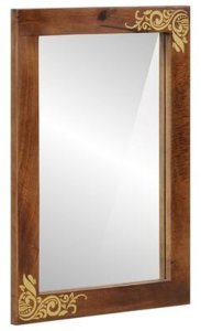 vidaXL lustro łazienkowe  50x70x3 cm z litego drewna mango 3