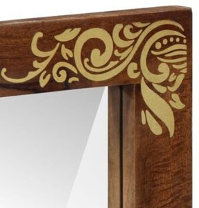 vidaXL lustro łazienkowe  50x70x3 cm z litego drewna mango 6