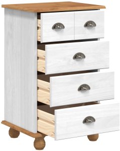 vidaXL Komoda 'ASKIM'Biała 45,8x40x79 cm Drewno Lite Sosnowe 5