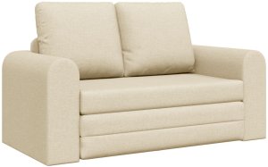 vidaXL Sofa rozkładana 2 w 1  Kremowa 148x71x83 cm Tkanina 2