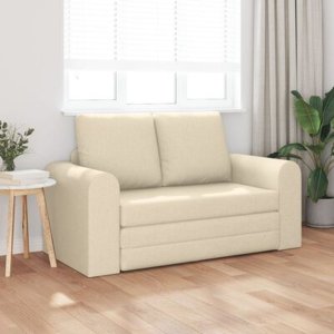 vidaXL Sofa rozkładana 2 w 1  Kremowa 148x71x83 cm Tkanina 5