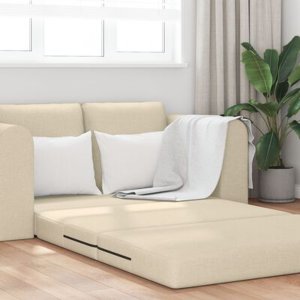 vidaXL Sofa rozkładana 2 w 1  Kremowa 148x71x83 cm Tkanina 6