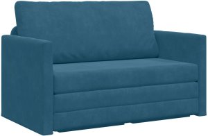 vidaXL Sofa podłogowa 2 w 1 Niebieska 124x204x61 cm Aksamit 2