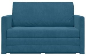 vidaXL Sofa podłogowa 2 w 1 Niebieska 124x204x61 cm Aksamit 7