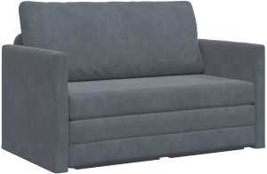 vidaXL Sofa łóżko 2 w 1 Ciemnoszary 124x204x61 cm Welur 2