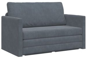 vidaXL Sofa łóżko 2 w 1 Ciemnoszary 124x204x61 cm Welur 3