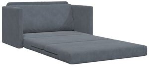 vidaXL Sofa łóżko 2 w 1 Ciemnoszary 124x204x61 cm Welur 6