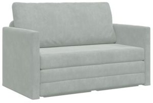 vidaXL Sofa łóżko 2-w-1 Jasnoszara 124x204x61 cm Velvet 3