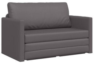 vidaXL Sofa na podłodze 2 w 1  Szara 124x71x78 cm Sztuczna skóra 3