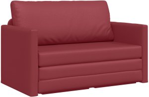 vidaXL Sofa na podłogę łóżko 2-w-1 Czerwony 124x71x78 cm sztuczna skóra 2
