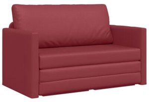 vidaXL Sofa na podłogę łóżko 2-w-1 Czerwony 124x71x78 cm sztuczna skóra 3