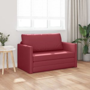 vidaXL Sofa na podłogę łóżko 2-w-1 Czerwony 124x71x78 cm sztuczna skóra 5