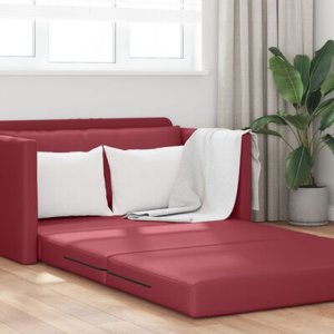 vidaXL Sofa na podłogę łóżko 2-w-1 Czerwony 124x71x78 cm sztuczna skóra 6