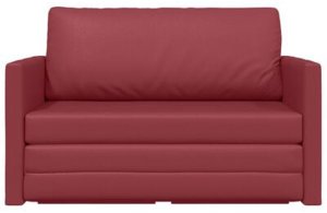 vidaXL Sofa na podłogę łóżko 2-w-1 Czerwony 124x71x78 cm sztuczna skóra 8