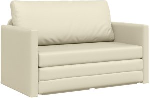 vidaXL Sofa Ziemna 2 w 1 Kremowa 124x71x78 cm skóra ekologiczna 2