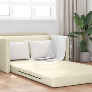 vidaXL Sofa Ziemna 2 w 1 Kremowa 124x71x78 cm skóra ekologiczna 6
