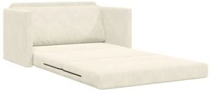 vidaXL Sofa na podłogę z funkcją łóżka 2 w 1  Kremowa 124x204x61 cm Welur 6