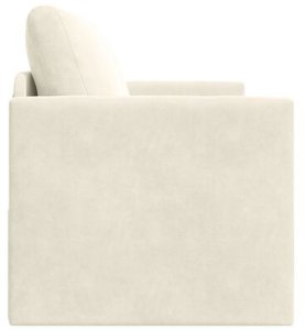 vidaXL Sofa na podłogę z funkcją łóżka 2 w 1  Kremowa 124x204x61 cm Welur 8