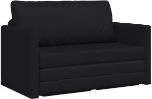 vidaXL Sofa na podłogę Łóżko 2w1 Czarna 124x71x78 cm Sztuczna skóra 2
