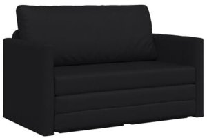 vidaXL Sofa na podłogę Łóżko 2w1 Czarna 124x71x78 cm Sztuczna skóra 3