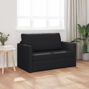 vidaXL Sofa na podłogę Łóżko 2w1 Czarna 124x71x78 cm Sztuczna skóra 5