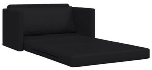 vidaXL Sofa na podłogę Łóżko 2w1 Czarna 124x71x78 cm Sztuczna skóra 7