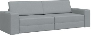 vidaXL Sofa łóżko 2 w 1 jasnoszare 245x150x60.5 cm Tkanina 2