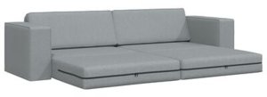vidaXL Sofa łóżko 2 w 1 jasnoszare 245x150x60.5 cm Tkanina 5