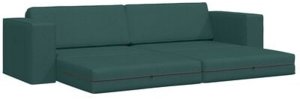 vidaXL Sofa Łóżko 2-w-1 Ciemnozielona 245x150x60.5 cm Tkanina 6