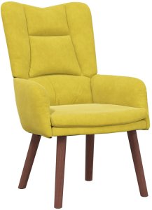 vidaXL Fotel Relaksacyjny Żółty Velvet 2