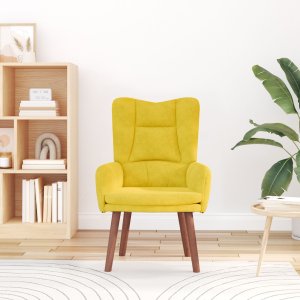 vidaXL Fotel Relaksacyjny Żółty Velvet 3